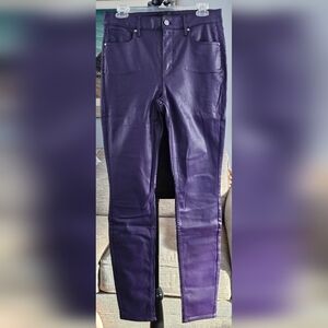 WHBM Coated Denim Skinny Jeans Sz 8 Long